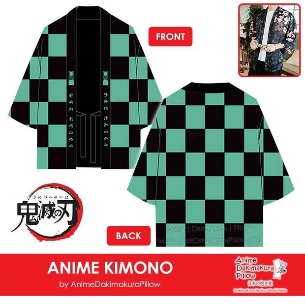 ADP Tanjirou Kamado - Demon Slayer: Kimetsu no Yaiba Costume Anime Kimono Cardigan Unisex Japanese Cosplay Silk Printed Harajuku Style Tops ADP110016 Anime Dakimakura Pillow Shop
