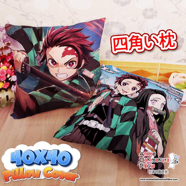 NEW Tanjiro Kamado _ Nezuko Kamado- Demon Slayer 40x40cm Square Anime Dakimakura Throw Pillow Cover FBZ899