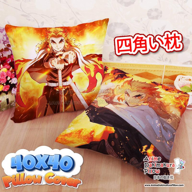 NEW Kyojuro Rengoku - Demon Slayer 40x40cm Square Anime Dakimakura Throw Pillow Cover FBZ900