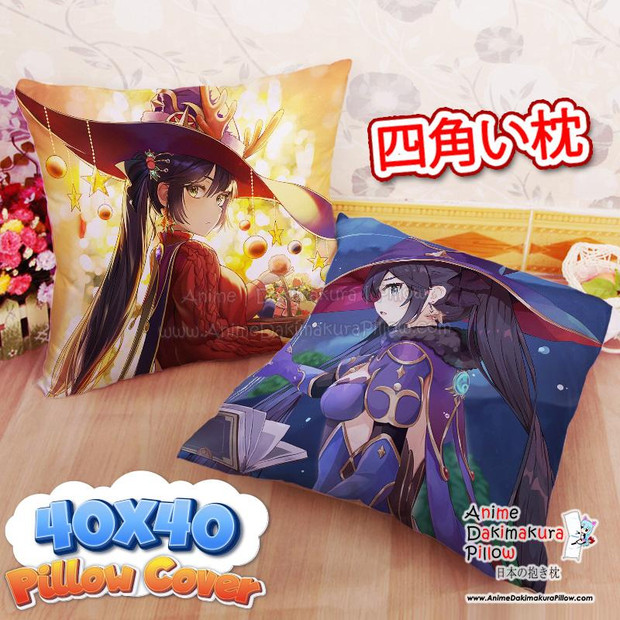 NEW Mona - Genshin Impact 40x40cm Square Anime Dakimakura Throw Pillow Cover FBZ913