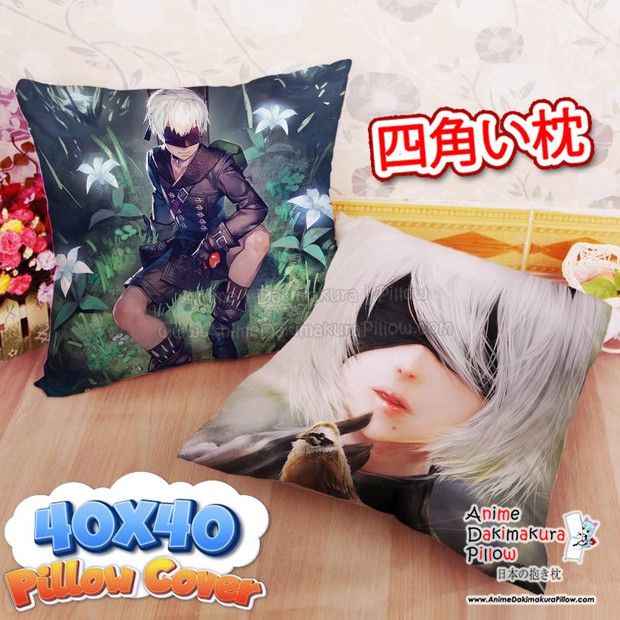 NEW 2B & 9S - Nier Automata 40x40cm Square Anime Dakimakura Throw Pillow Cover FBZ152