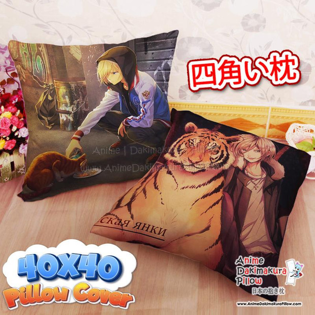 NEW Yuri Plisetsky - Yuri on Ice 40x40cm Square Anime Dakimakura Throw Pillow Cover FBZ167