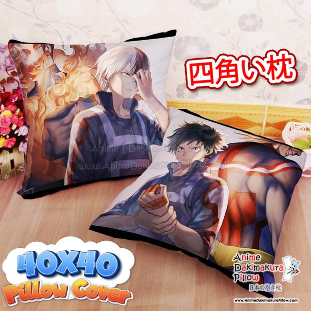 NEW Shoto Todoroki & Izuku Midoriya - My Hero Academia 40x40cm Square Anime Dakimakura Throw Pillow Cover FBZ182