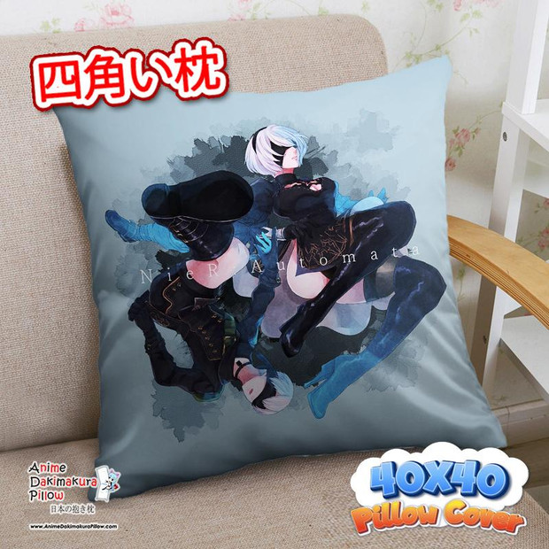 SALE- Nier Automata 40x40cm Square Anime Dakimakura Throw Pillow Cover FBZ135
