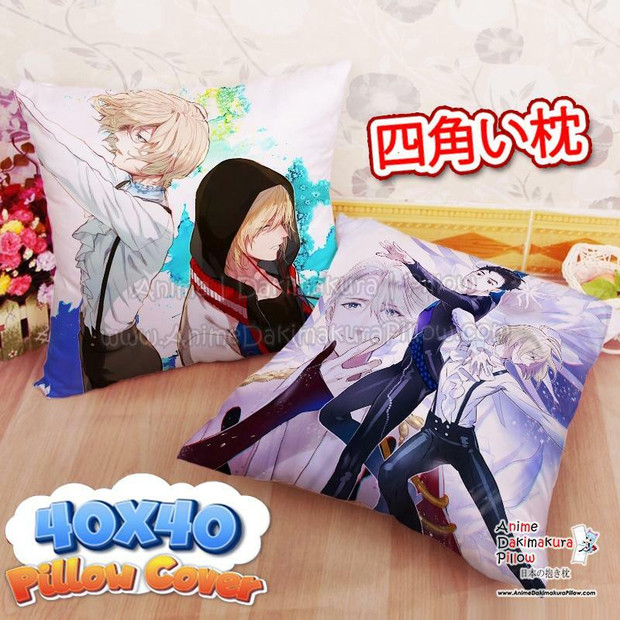 SALE- NEW Yuri on Ice 40x40cm Square Anime Dakimakura Throw Pillow Cover FBZ145