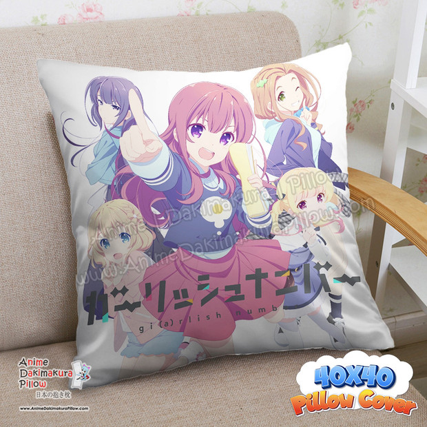 NEW Girlish Number40x40cm Square Anime Dakimakura Throw Pillow Cover FBZ037