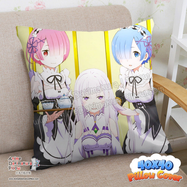 Buy  NEW Re: Zero 40x40cm Square Anime Dakimakura Throw Pillow Cover FBZ002 at the best price of  US$ 29 | Anime Dakimakura Pillow