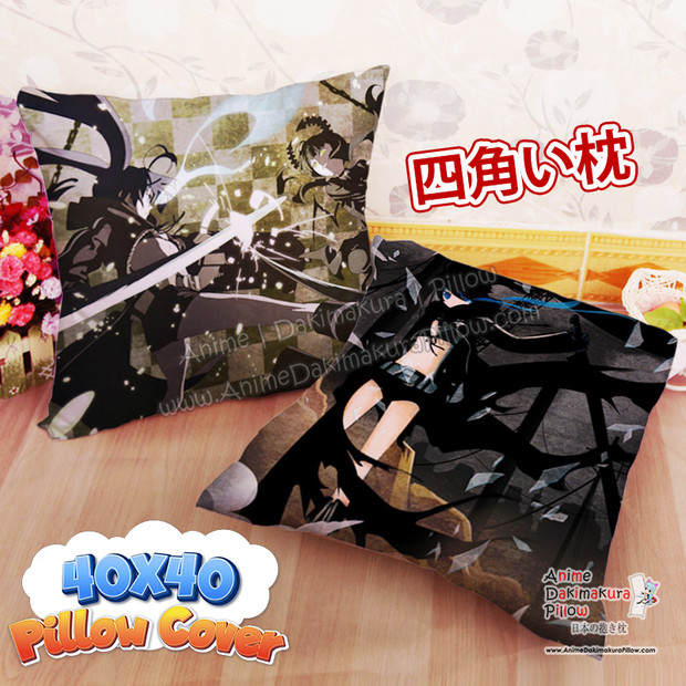NEW Black Rock Shooter 40x40cm Square Anime Dakimakura Throw Pillow Cover FBZ957