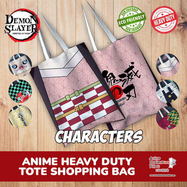 SALE- Demon Slayer CHARACTERS Special Edition Reusable Anime Heavy Duty Shopping Tote Bag ADP-037
