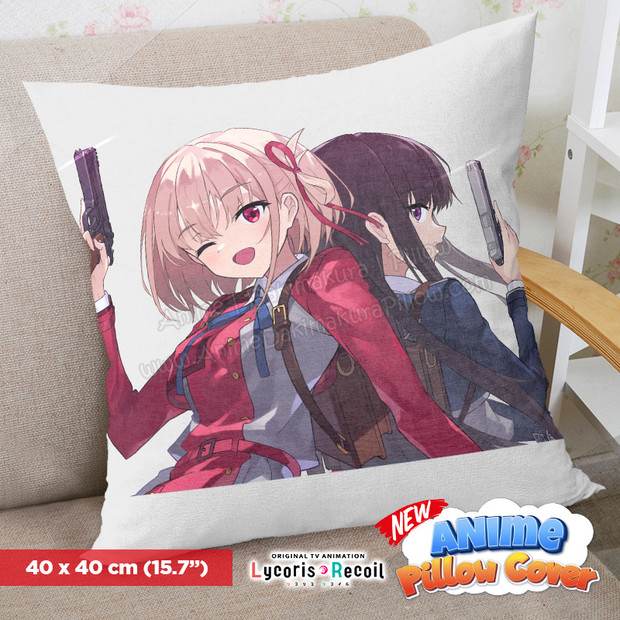 NEW Lycoris Recoil 40x40cm Square Anime Dakimakura Throw Pillow Cover ERO-PC-016