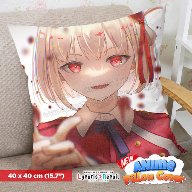 NEW Lycoris Recoil 40x40cm Square Anime Dakimakura Throw Pillow Cover ERO-PC-018