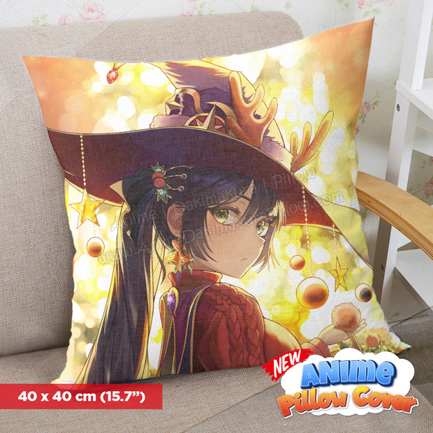 ADP Mona - Genshin Impact 40x40cm Square Anime Dakimakura Throw Pillow Cover ERO-PC-107