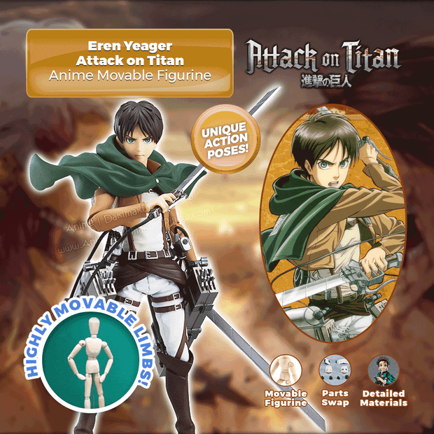 ADP 19CM Eren Yeager - Attack on Titan Anime Movable Figurine ADP-FM-007