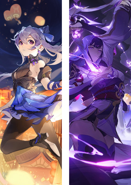 ADP Keqing X Raiden Genshin Impact  Anime Dakimakura Japanese Pillow Cover ADP-TBPC-0010