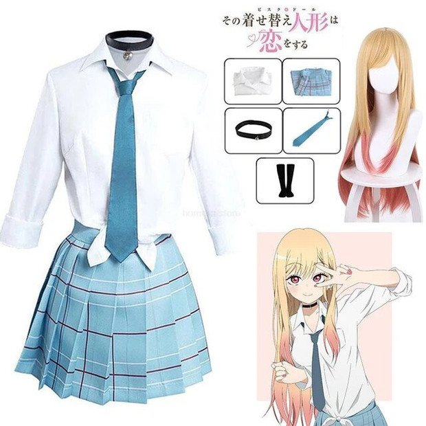 ADP Marin Katigawa - My DressUp Darling "Hot SchoolGal" Fantasy Dress-Up Wig & Costume OH-DL-007-C