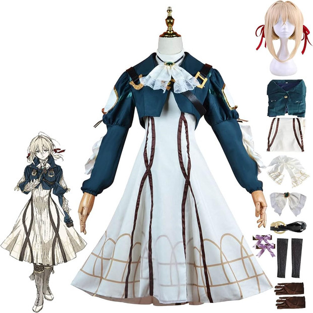 ADP Violet Evergarden Fantasy Dress-Up Wig & Costume OH-DL-016-C