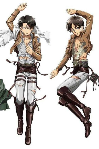 New Levi Ackermann and Eren Jaeger - Attack on Titan Male Shingeki no Kyojin Anime Dakimakura Japanese Pillow Cover MALE3 Anime Dakimakura Pillow Shop