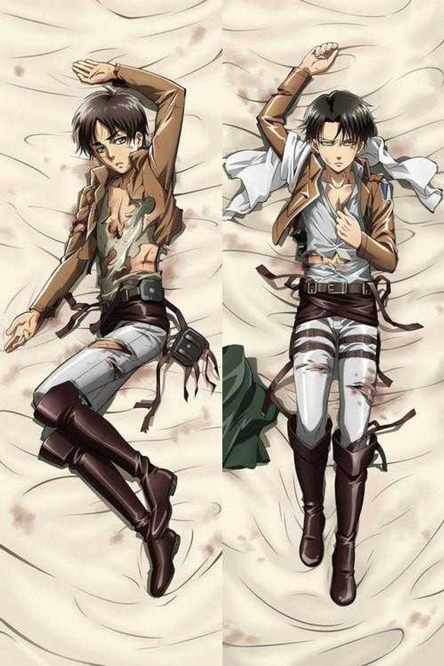 New Eren Jaeger and Levi Ackermann - Attack on Titan Anime Dakimakura Japanese Pillow Cover Attack on Titan1 Anime Dakimakura Pillow Shop
