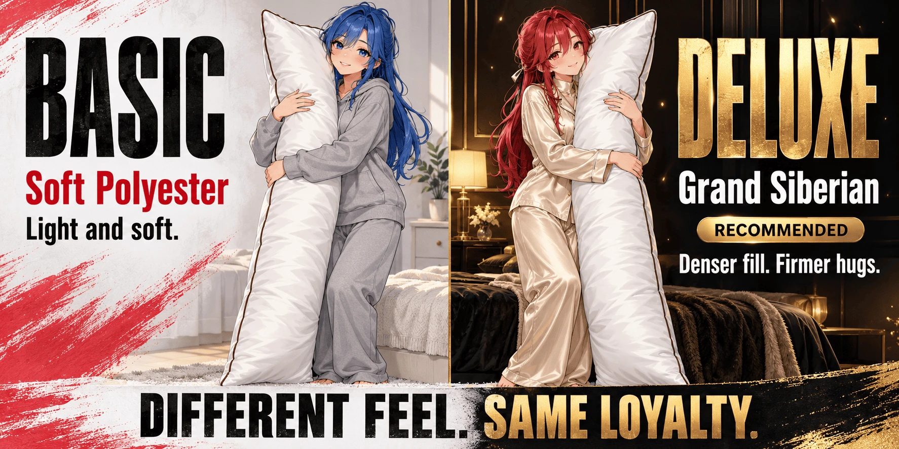 Basic Soft Polyester vs Deluxe Grand Siberian inner pillow