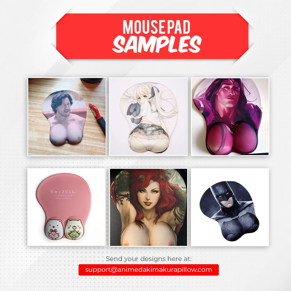 Six sample custom 3D mouse pad designs