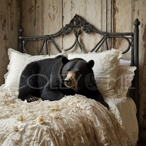 BIB001 "Snuggles" Bear in Bed