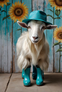 GRB0003  "George" Goat in Rain Boots