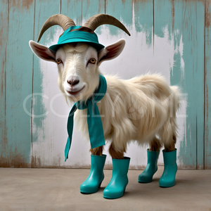 GRB0001 "Charlie" Goat in Rain Boots