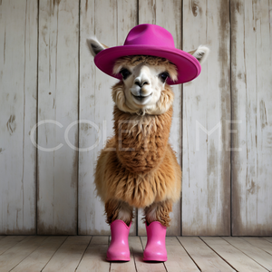 LRB0001 "Buttercup" Llama in Rain Boots