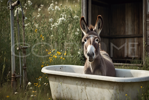 DIT009  "Winston" Donkey Peaking over Tub