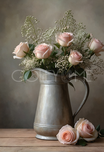 ROS005 Pitcher of Peach Roses