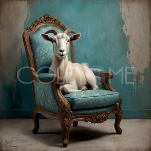 GLC001  "Twilight" Goat Chillin' on Chair