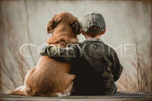 BOYD003 Just A Boy and His Golden Retriever