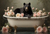 BIT001  "Winnie" Bear Chillin' in Tub