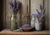 LAV008  Lovely Picture of Lavender  Flowers in Glass Jars