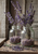 LAV021 Lovely Picture of Lavender  Flowers in Glass Jars