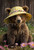 BEAR002  "Honey" Bear in Sun Hat