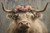 HC004 "Daisey" Miniature Highland Cow with Flower Tiara 3