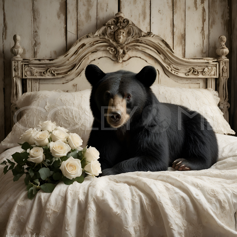 BIB005  "Yogi" Bear Laying in Bed with Flowers