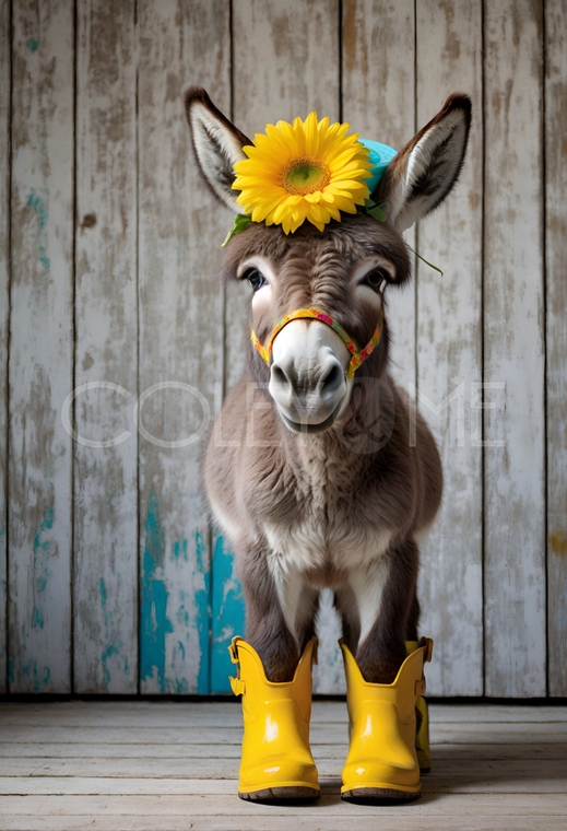 DRB002  "Macie" Donkey in Rain Boots