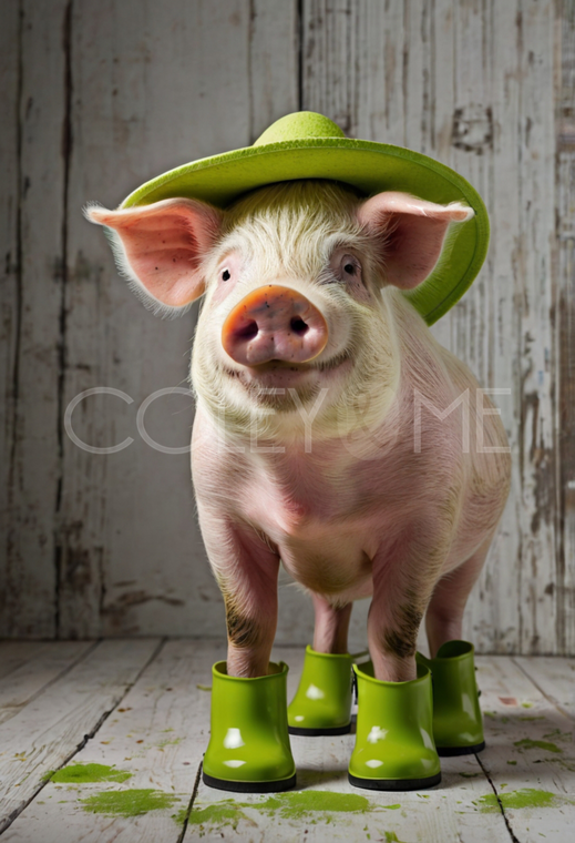 PRB0003  "Oliver" Pig in Rain Boots