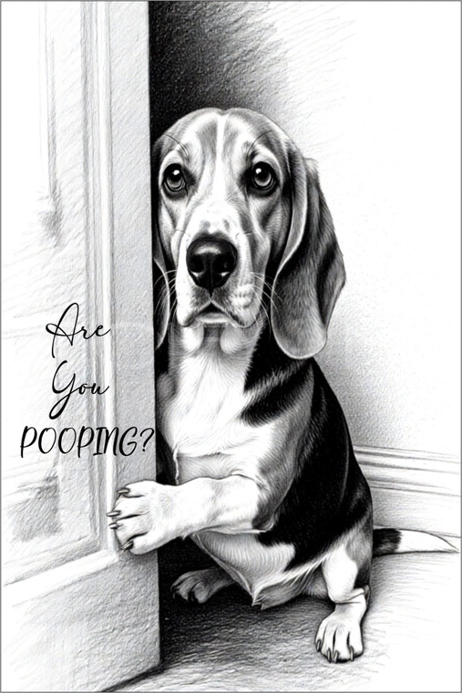 DPOOP016 "Butters" Basset Hound, Are you Pooping?