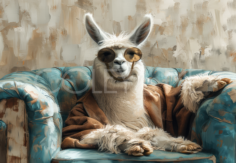 LLC002 "Humphrey" Llama Chillin' in Chair