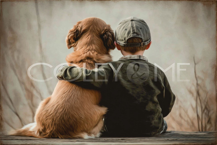 BOYD003 Just A Boy and His Golden Retriever