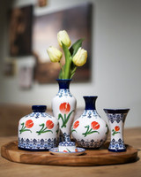 Vaas Oranje Tulp - Rond - Keramiek - 12 cm