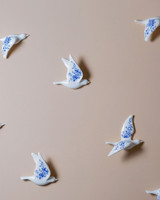 Wandvogel 1 - Keramiek - Delfts blauw - 15 cm
