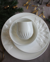 Dinerbord Blauw Vouw - Wit - Porselein - 27 cm