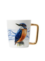 Mug Kingfisher - Delft blue - Gold - Ceramic - 300 ml