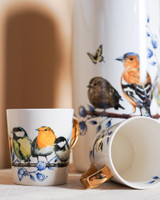 Mug Forest Birds - Delft blue - Gold - Ceramic - 300 ml