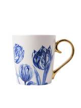 Mug Tulip - Delft blue - Gold - Ceramic - 300 ml