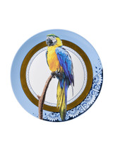 Wandbord met mandala en papegaai in Delfts blauw Wandbord met mandala en papegaai in Delfts blauw